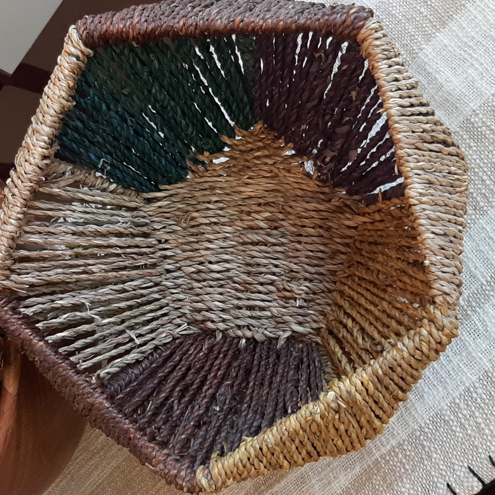Handwoven Metal Frame Multicolor Basket
